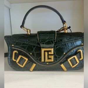 Balmain Black/Gold Blaze Baguette Bag